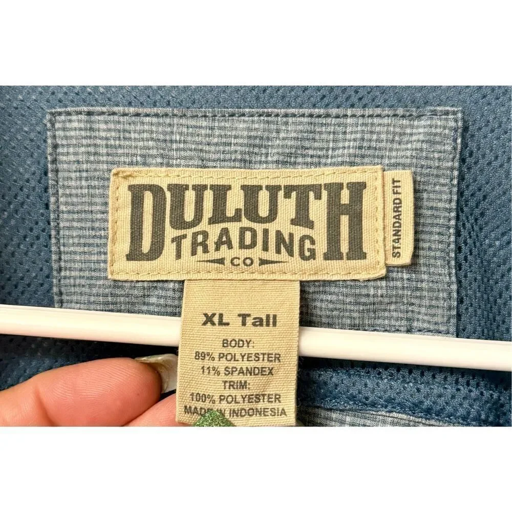 Duluth Trading Co Men's Breezeshooter Camp Collar Untucked Shirt Size XL Tall